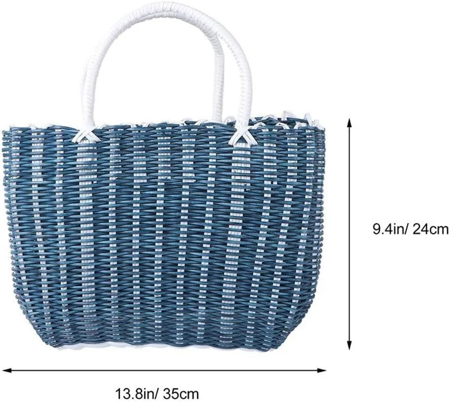 سبد بافتنی بادوام و کاربردی ALQYQGP، سبد خرید، سبد ذخیره سازی برای فروشگاه خانگی (رنگ: C)