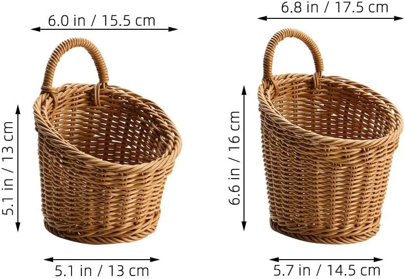 PRETYZOOM 2 عدد سبد ذخیره سازی پیاز، سبد سیر، نگهدارنده سبد حصیری، سبد میوه، سبد گل آویز متوسط ​​خرید