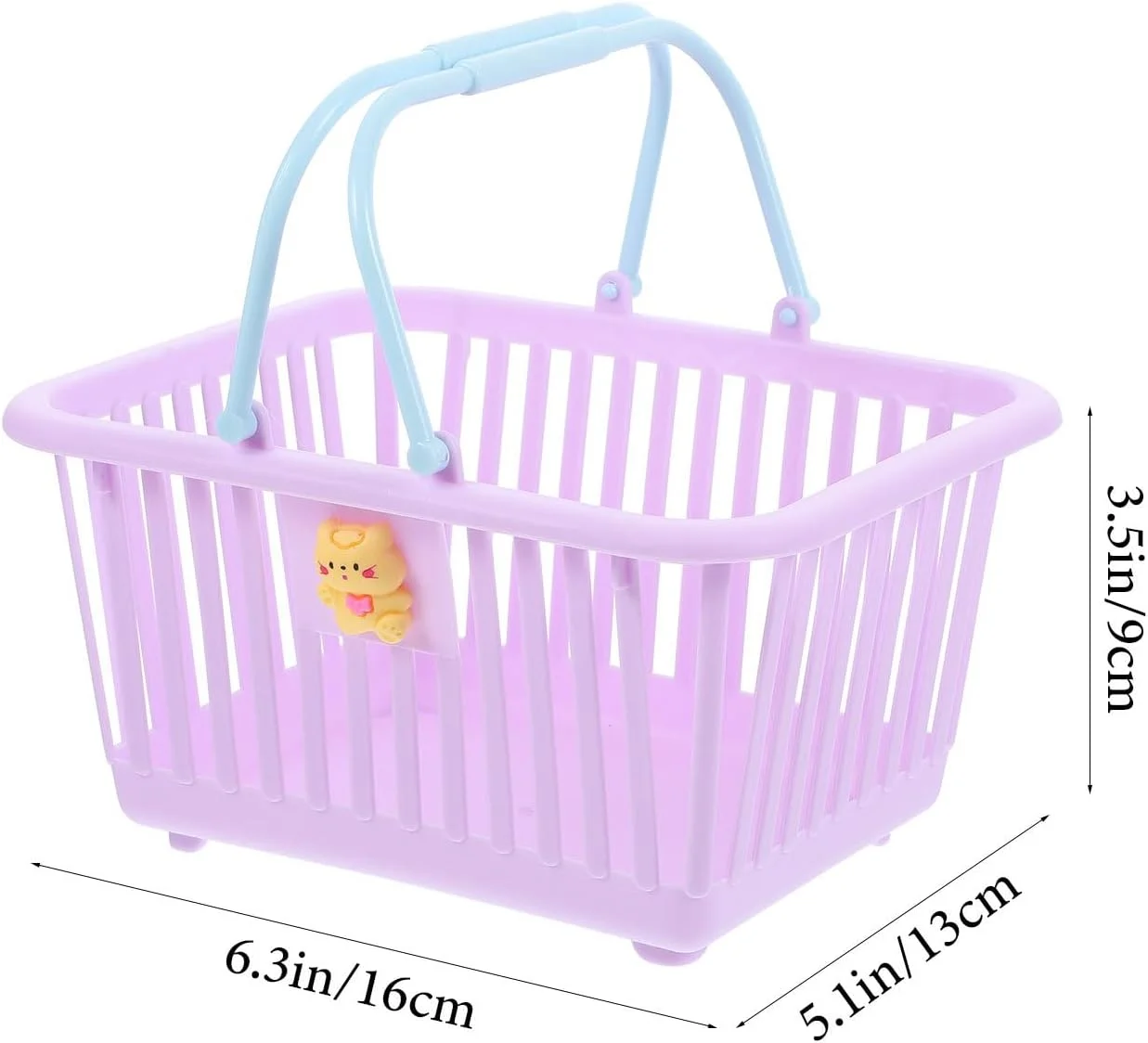 درسوس بسته 4 عددی سبد پلاستیکی مستطیلی رنگارنگ، بازی نقش آفرینی خرید، سبد تخم مرغ عید پاک، سبد مینی، ذخیره سازی، چرخ دستی، پیاده روی، پلاستیکی، کارتونی، غذا، کودک