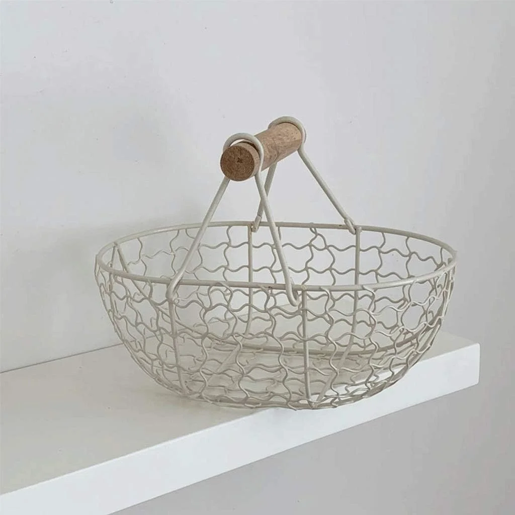 سبد خرید فلزی yJhSdch، سبد نگهداری سبزیجات، میوه، تخم مرغ، کاربردی