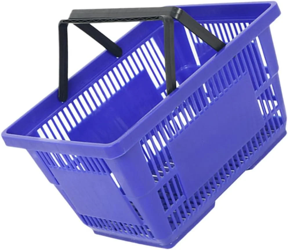COLLBATH 1 عدد سبد پلاستیکی قابل حمل سبد خرید سبد دسته دار پلاستیکی سطل ذخیره سازی مواد غذایی پلاستیکی دسته میوه سبد مواد غذایی سبد خرید سبد دستی خانگی