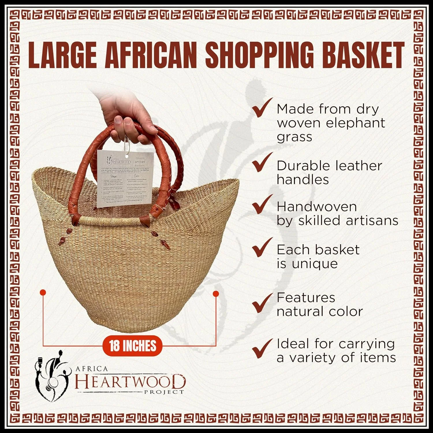 سبد خرید طبیعی لوکس پروژه Africa Heartwood - بزرگ 45 سانتی متری U شکل - توسط زنان بازاری در بولگاتانگا، غنا با - GBLSN (بسته بندی تخت) سبد خرید طبیعی لوکس پروژه Africa Heartwood - بزرگ 45 سانتی متری U شکل - توسط زنان بازاری در بولگاتانگا، غنا با - GBLSN (بسته بندی تخت)