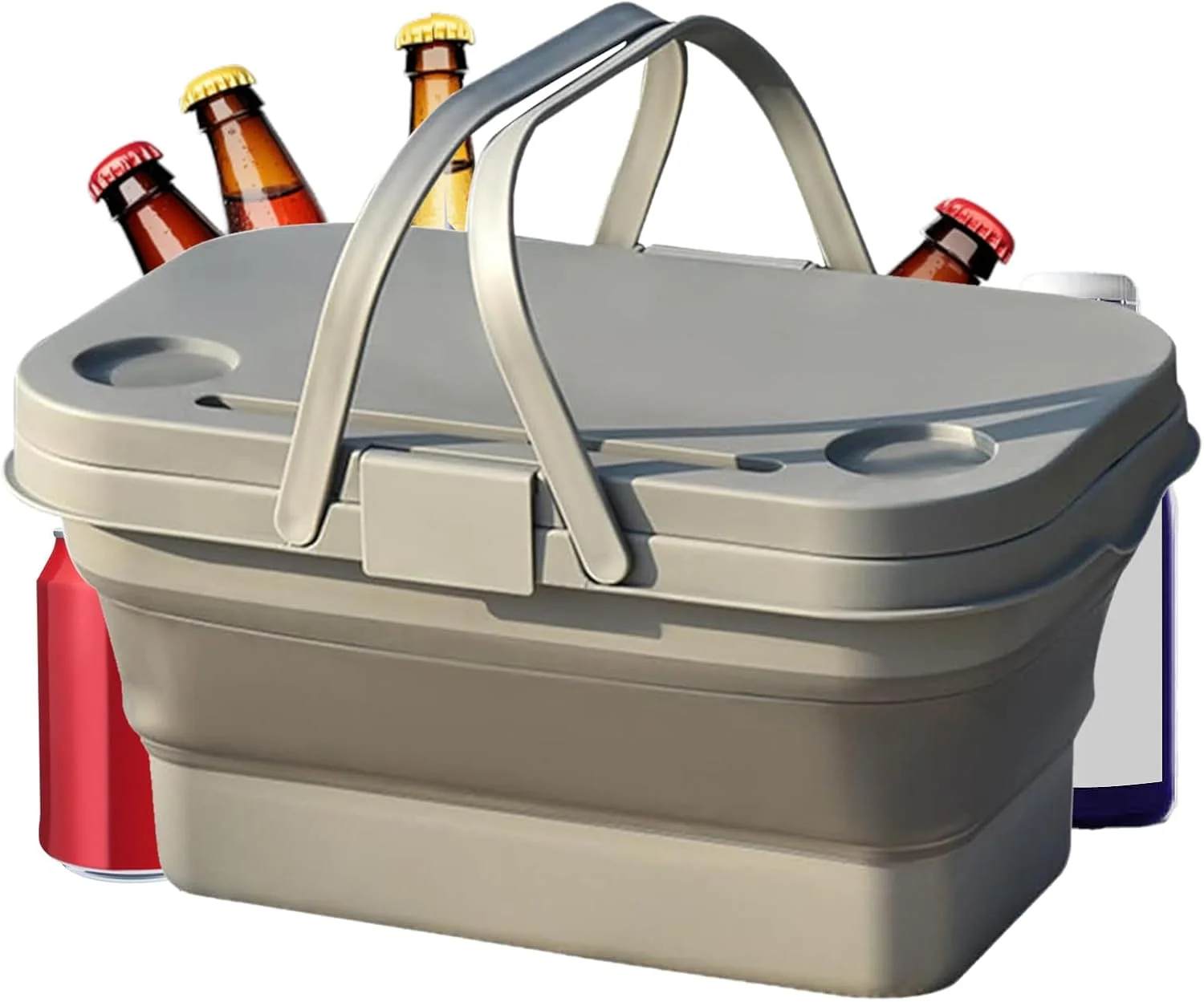 سبد خرید دسته دار | سبد بازار تاشو و قابل حمل با دسته | ذخیره سازی کمپینگ برای چیدن میوه، گردهمایی در فضای باز، رستوران، فریزر، کابینت، حمام، کنار استخر، میوه