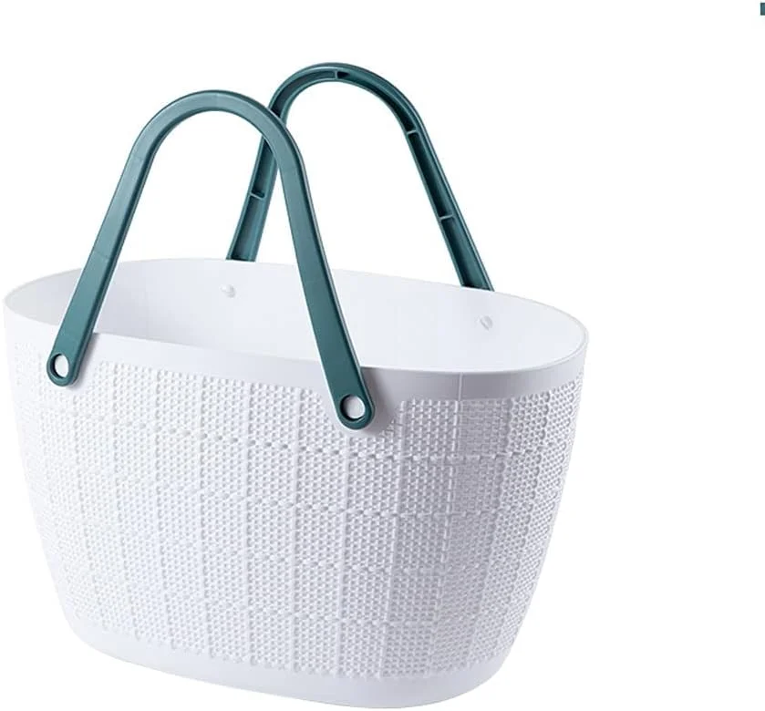 سبد پیک نیک BLZQSQ، سبد پلاستیکی خانگی برای سبزیجات، سبد خرید با ظرفیت بزرگ، سبد نگهداری قابل حمل (سایز: متوسط)