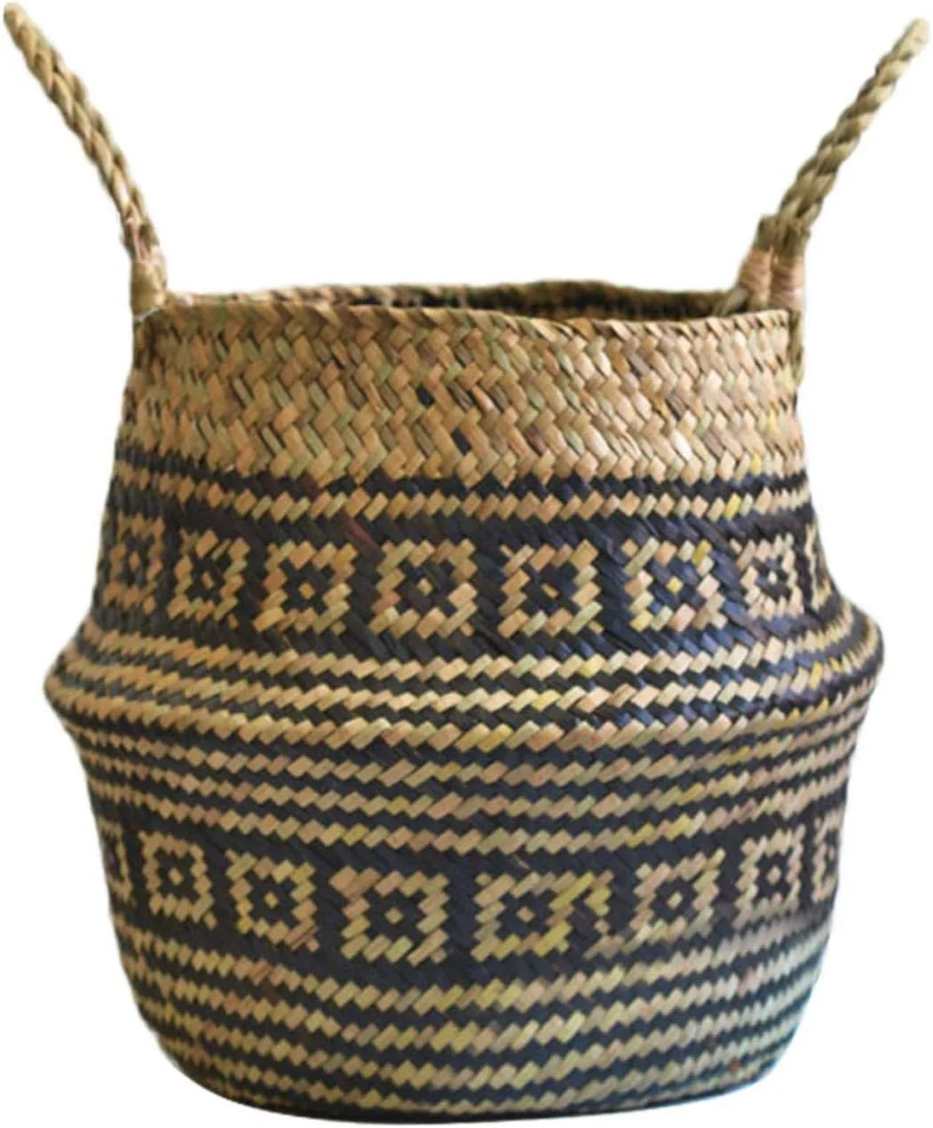 سبد گل بافی دستباف، سبد خرید تاشو با دو گوش، سبد نگهداری وسایل منزل