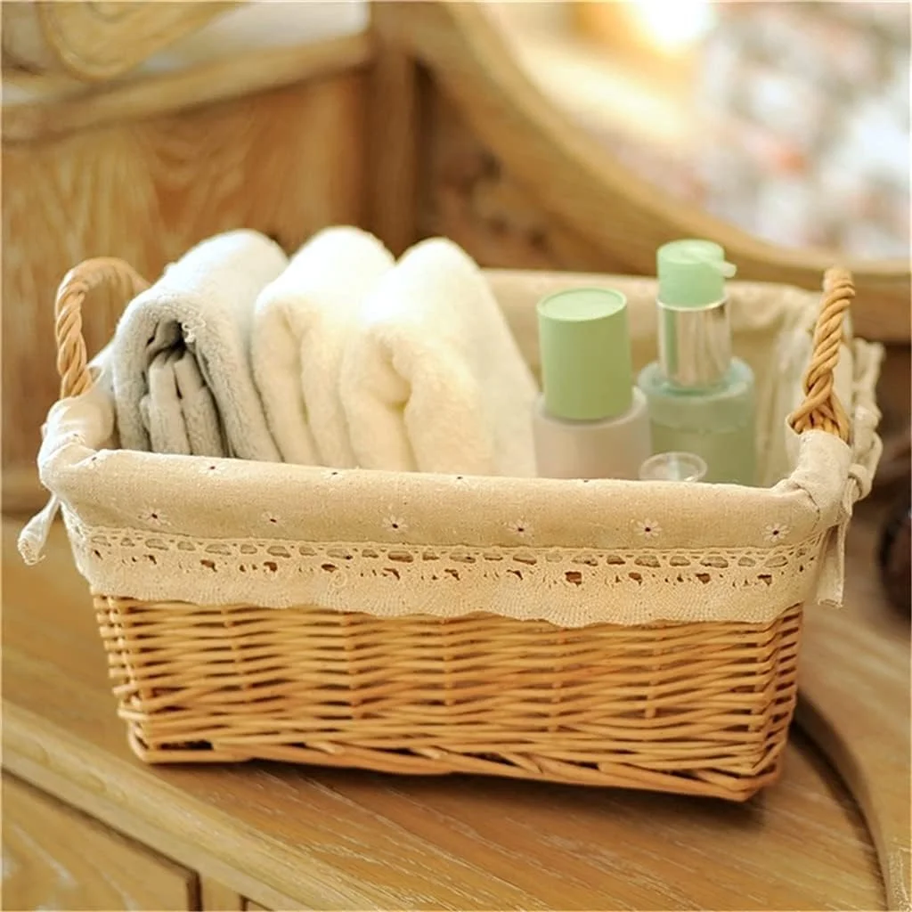 سبد حصیری ذخیره سازی MLDWME، سبد گل، سبد خرید، سبد میوه حصیری، سبد سبزیجات، سبد ذخیره سازی، سبد تخم مرغ