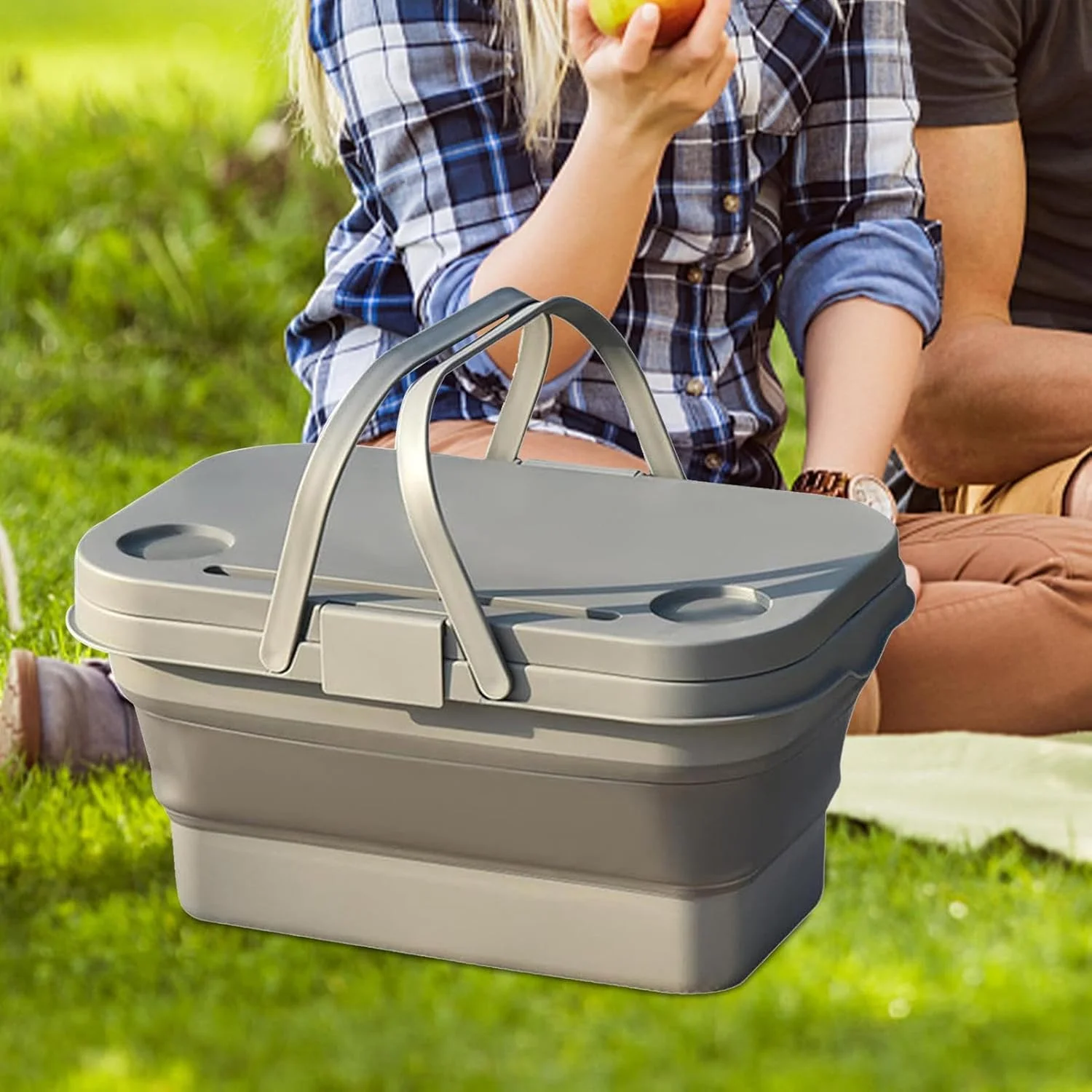 سبد خرید دسته دار | سبد بازار تاشو و قابل حمل با دسته - لوازم پیک نیک برای برداشت سبزیجات، میوه، گل، باغبانی و چیدن سبد خرید دسته دار | سبد بازار تاشو و قابل حمل با دسته - لوازم پیک نیک برای برداشت سبزیجات، میوه، گل، باغبانی و چیدن