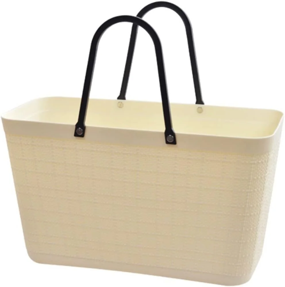 سبد خرید BaiBnn پلاستیکی قابل حمل با ظرفیت بزرگ، سبد سبزیجات، سبد پیک نیک، سبد سوپرمارکت (رنگ: سفید) سبد خرید BaiBnn پلاستیکی قابل حمل با ظرفیت بزرگ، سبد سبزیجات، سبد پیک نیک، سبد سوپرمارکت (رنگ: سفید)