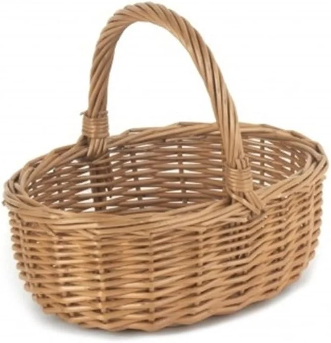 سبد خرید حصیری قرمز، قهوه ای، سایز (طول x عرض x ارتفاع) 210 x 170 x 80 میلی متر، ارتفاع با دسته 190 میلی متر