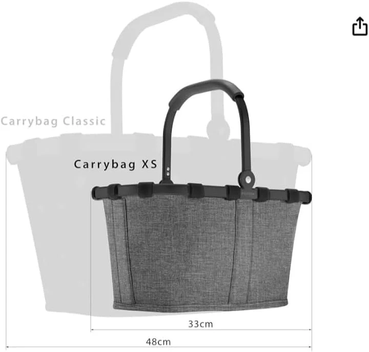 سبد خرید کوچک رایزنتال مدل Carrybag XS طرح Frame Dots White - سبد خرید مقاوم با جیب داخلی کاربردی - طراحی شیک و ضد آب