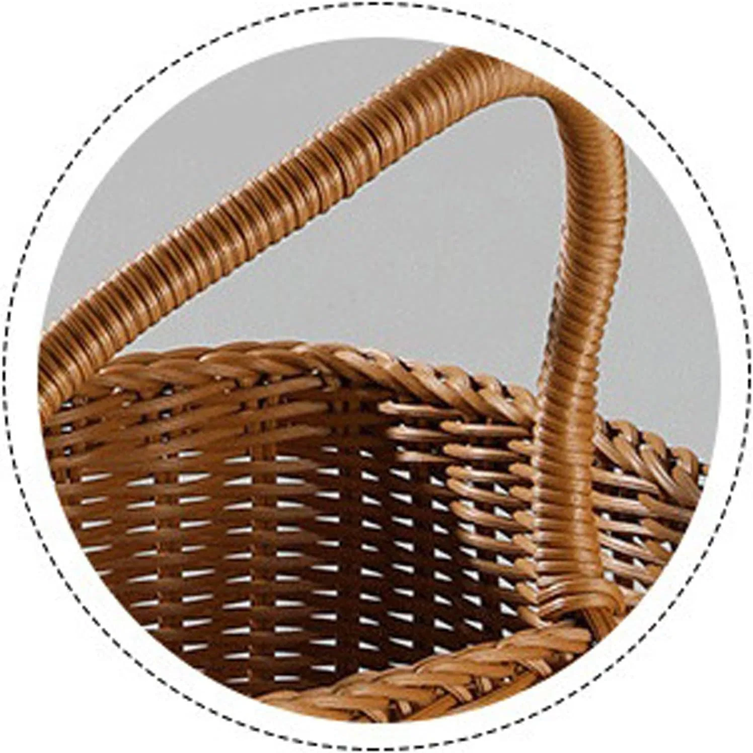 سبد ذخیره سازی WRFTTCRR دسته دار سبد پیک نیک ذخیره سازی نی دسته بازار گل خرید کیف دستی میوه خانواده