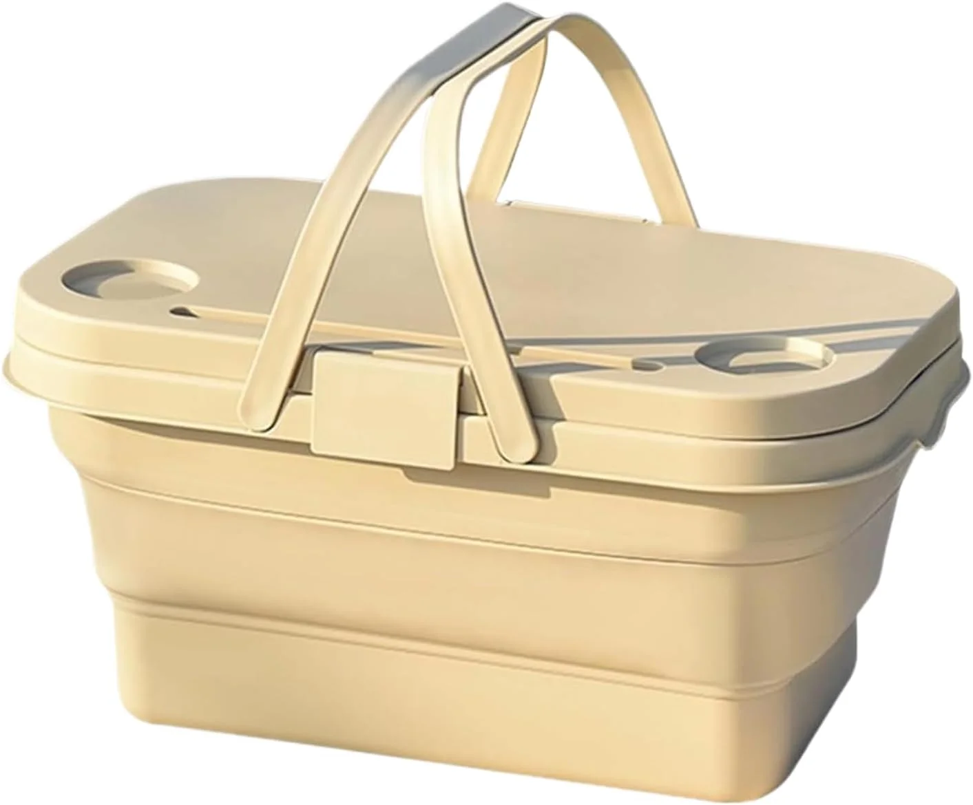 سبد خرید با دسته - سبد تاشو قابل حمل با دسته، سازماندهی منزل برای کمپینگ، جمع آوری میوه، سبزیجات، غذا در فضای باز و کنار استخر