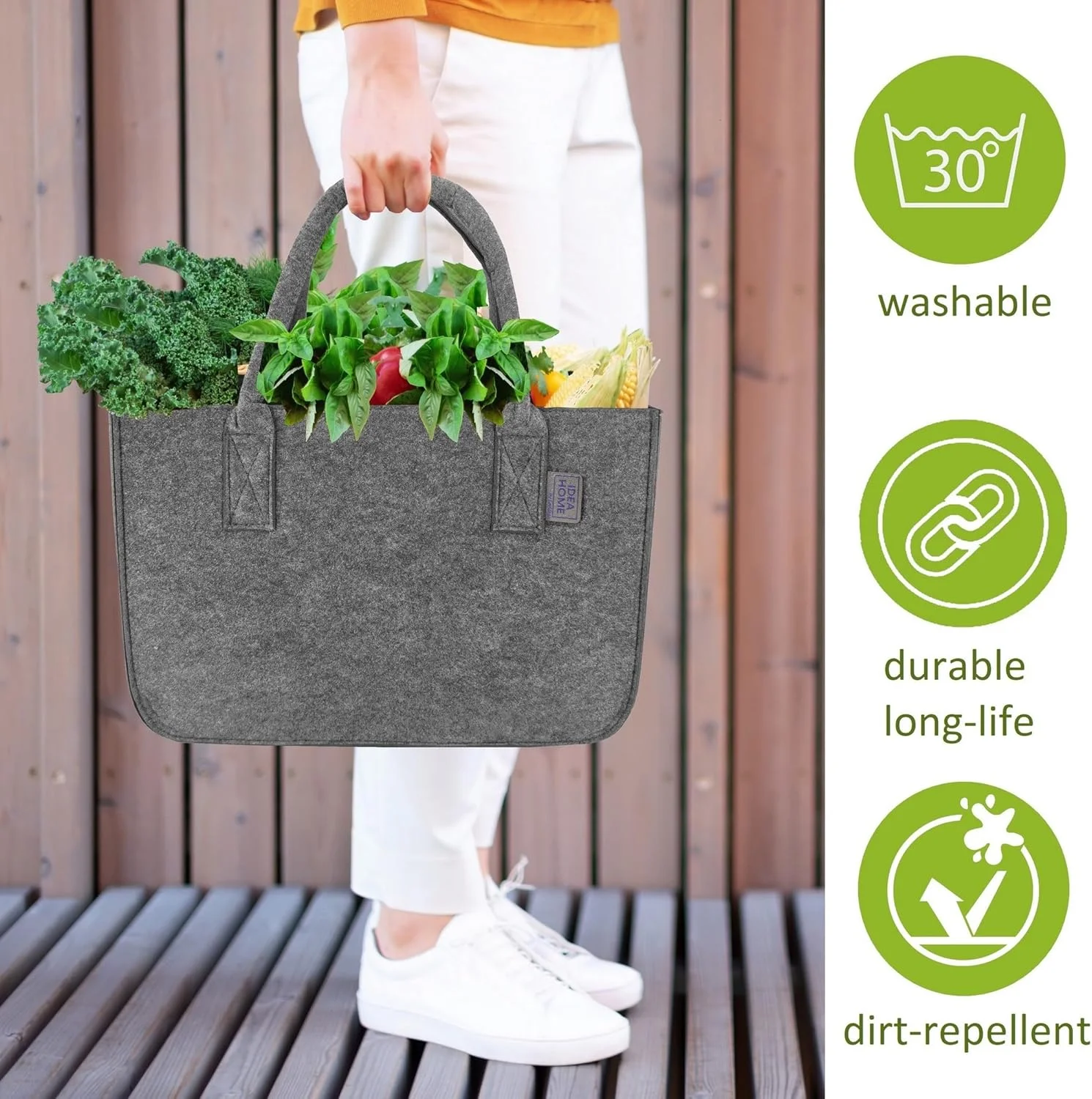 کیف نمدی LEVIATAN، ست 2 عددی، بزرگ، 30 لیتری، مناسب خرید، تاشو، سبد خرید XXL، کیف هیزم، سبد لباس، کیف اسباب بازی، خاکستری تیره/رنگ لیمویی، XL کیف نمدی LEVIATAN، ست 2 عددی، بزرگ، 30 لیتری، مناسب خرید، تاشو، سبد خرید XXL، کیف هیزم، سبد لباس، کیف اسباب بازی، خاکستری تیره/رنگ لیمویی، XL