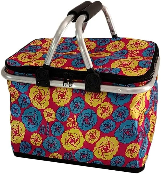 کیسه های خرید قابل استفاده مجدد، سبد عایق تاشو و قابل شستشو، سبد خرید قابل حمل، سبد پیک نیک در فضای باز با درب (رنگ: A)