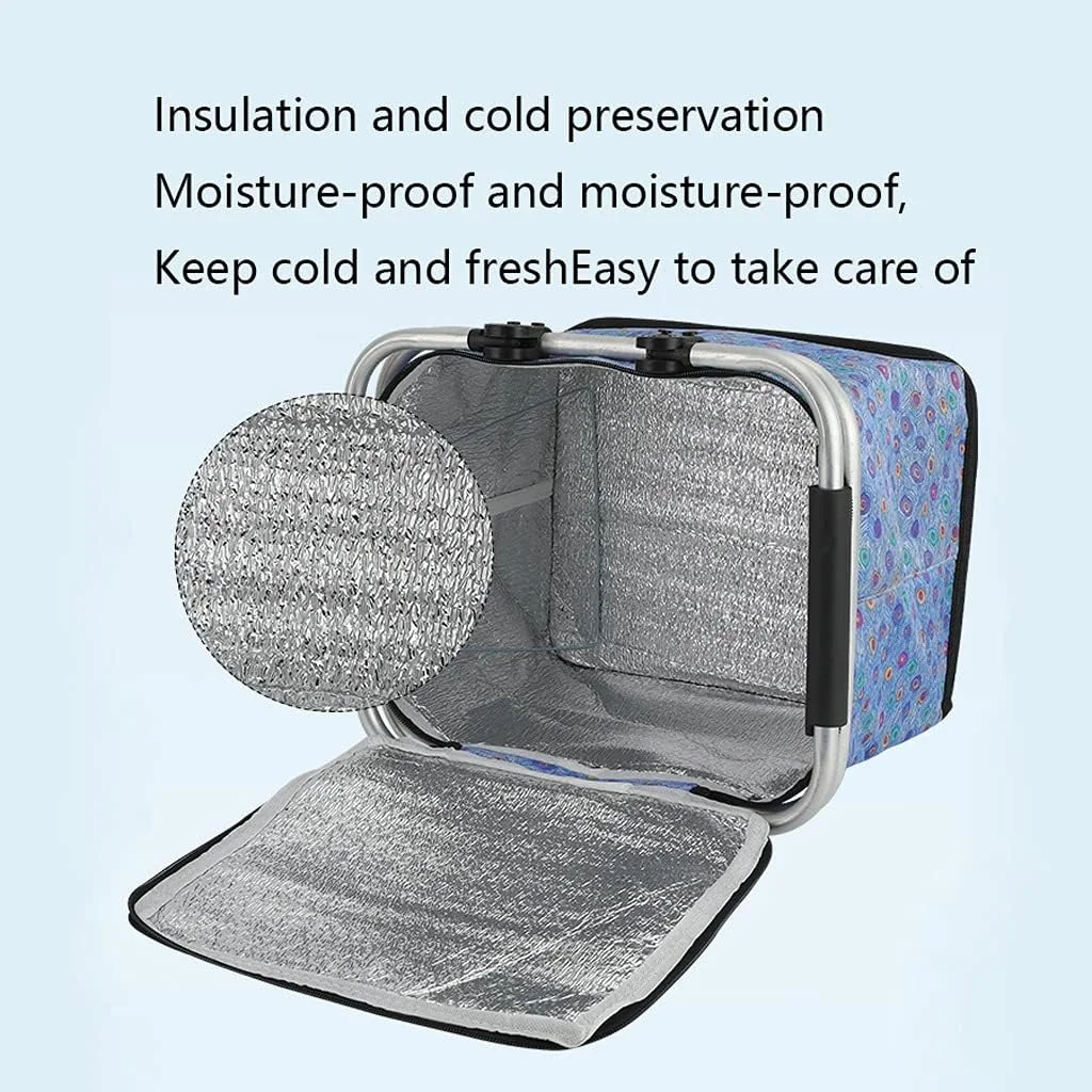 کیسه های خرید قابل استفاده مجدد، سبد عایق تاشو و قابل شستشو، سبد خرید قابل حمل، سبد پیک نیک در فضای باز با درب (رنگ: A) کیسه های خرید قابل استفاده مجدد، سبد عایق تاشو و قابل شستشو، سبد خرید قابل حمل، سبد پیک نیک در فضای باز با درب (رنگ: A)