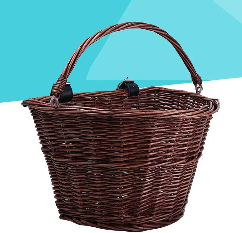 2 عدد سبد حصیری جلوی دوچرخه برقی سطلی، سبد غذای حصیری، سبد خرید کودک با دسته (قهوه ای) 2 عدد سبد حصیری جلوی دوچرخه برقی سطلی، سبد غذای حصیری، سبد خرید کودک با دسته (قهوه ای)