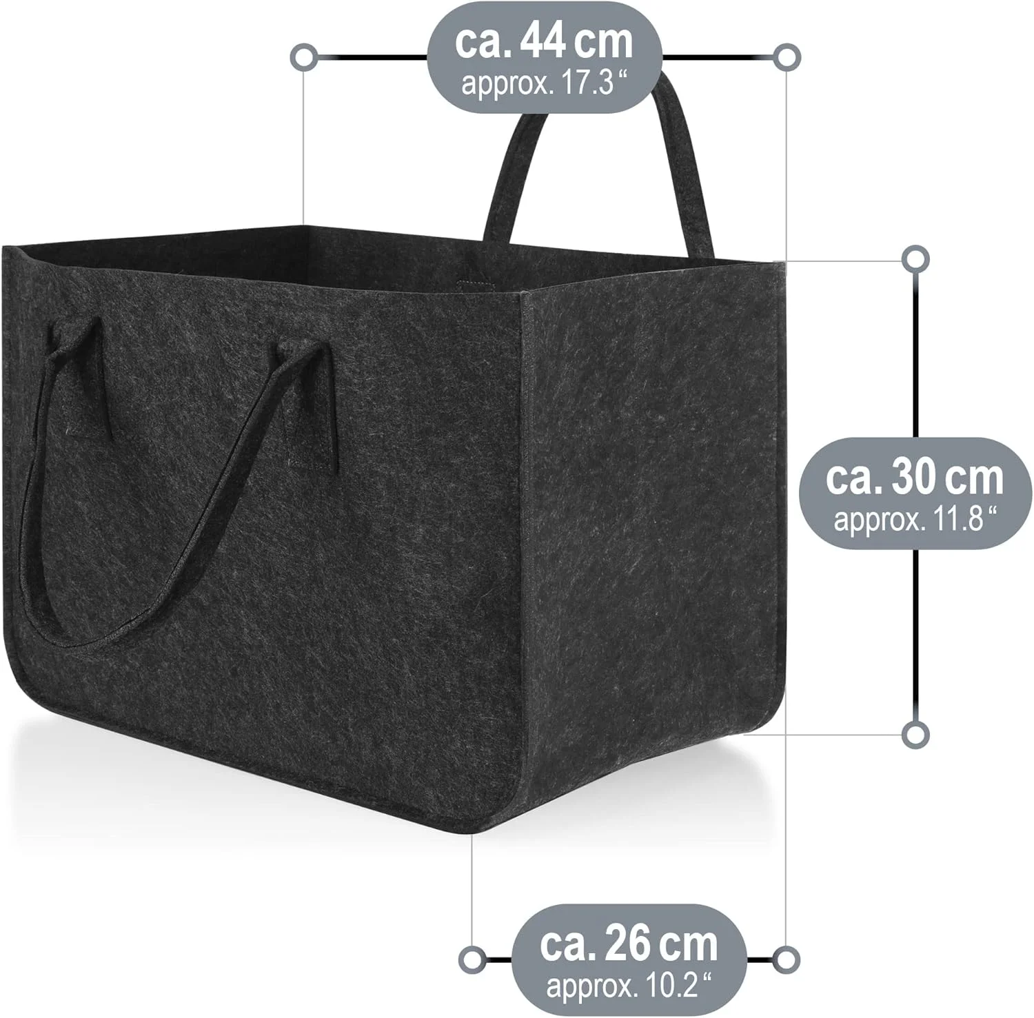 COM-FOUR® 2 عدد کیف نمدی XXL برای خرید، روزنامه، کاغذ، اسباب بازی، پیک نیک یا ساحل، ساخته شده از نمد ضخیم و مقاوم، کیف هیزم عالی برای هیزم (2 عدد، ذغالی، 44 x 30 سانتی متر) COM-FOUR® 2 عدد کیف نمدی XXL برای خرید، روزنامه، کاغذ، اسباب بازی، پیک نیک یا ساحل، ساخته شده از نمد ضخیم و مقاوم، کیف هیزم عالی برای هیزم (2 عدد، ذغالی، 44 x 30 سانتی متر)