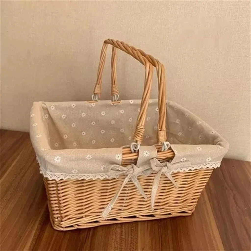 سبد ذخیره سازی رترو، سبد گل، سبد خرید، سبد میوه، سبد سبزیجات، سبد تخم مرغ، A، 28x20x15CM
