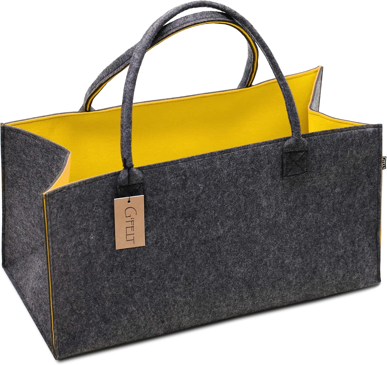 کیف نمدی ممتاز G'FELT، کیف خرید، کیف تفریحی شیک یا کیف حمام، سبد روزنامه، سبد نمدی، سبد خرید، کیف هیزم محکم، خاکستری و زرد دورنگ کیف نمدی ممتاز G'FELT، کیف خرید، کیف تفریحی شیک یا کیف حمام، سبد روزنامه، سبد نمدی، سبد خرید، کیف هیزم محکم، خاکستری و زرد دورنگ