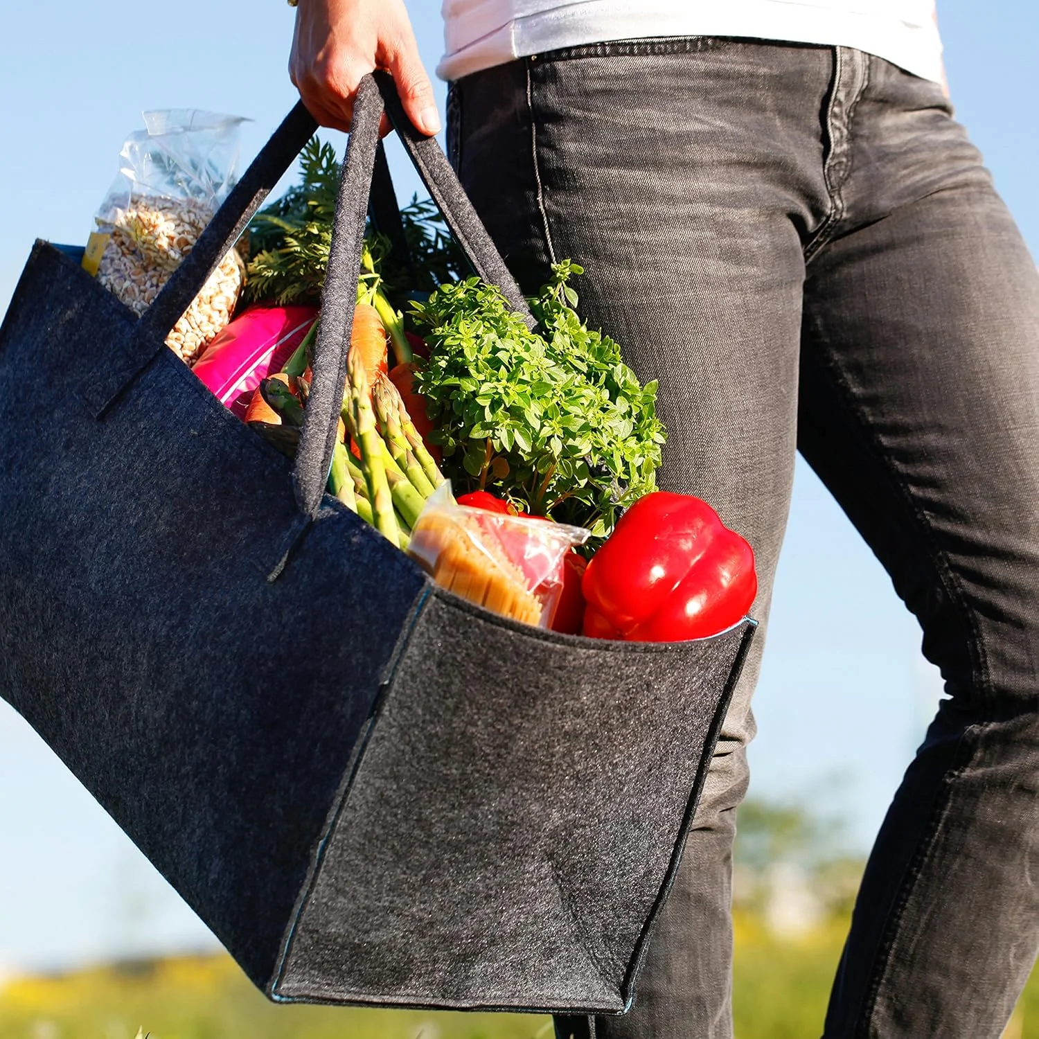 کیف نمدی ممتاز G'FELT، کیف خرید، کیف تفریحی شیک یا کیف حمام، سبد روزنامه، سبد نمدی، سبد خرید، کیف هیزم محکم، خاکستری و زرد دورنگ کیف نمدی ممتاز G'FELT، کیف خرید، کیف تفریحی شیک یا کیف حمام، سبد روزنامه، سبد نمدی، سبد خرید، کیف هیزم محکم، خاکستری و زرد دورنگ