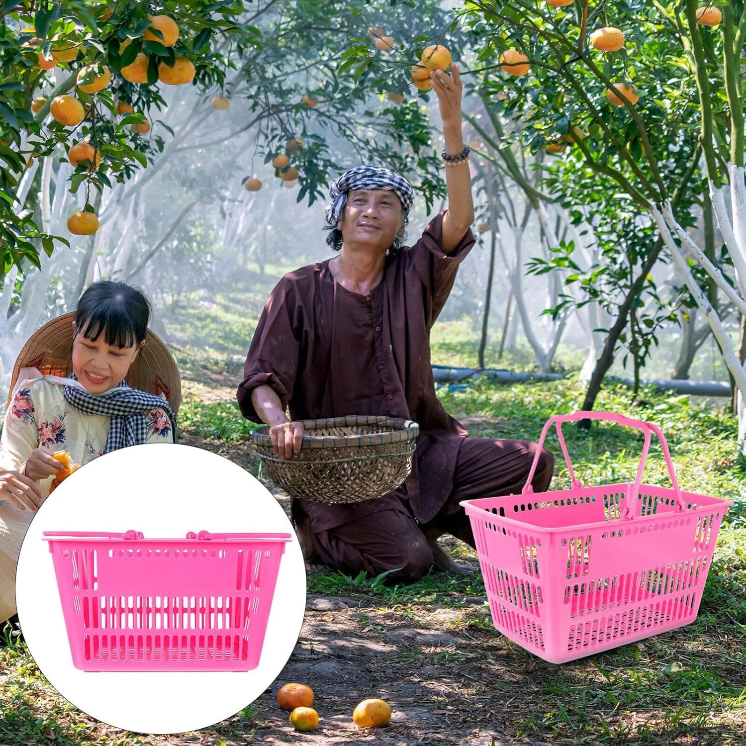 سبد خرید سوپرمارکتی KAILANDUO HWWGSH برای خواربار، سبد خرید مرکز خرید با دسته، سبد برداشت، سبدهای کوچک، سبد خرید برای سوپرمارکت، سبد غذایی پلاستیکی ضخیم برای کودک سبد خرید سوپرمارکتی KAILANDUO HWWGSH برای خواربار، سبد خرید مرکز خرید با دسته، سبد برداشت، سبدهای کوچک، سبد خرید برای سوپرمارکت، سبد غذایی پلاستیکی ضخیم برای کودک