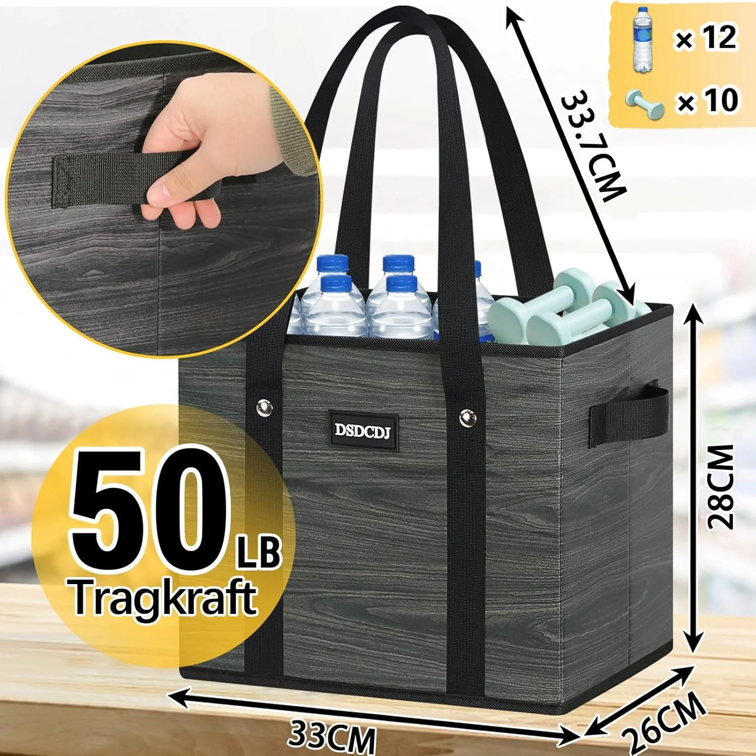 ست 3 عددی ساک خرید ایستاده تاشو DSDCDJ® - سبد خرید تاشو محکم با دسته و کف سخت - ساک خرید ایده آل برای چرخ خرید و صندوق عقب ست 3 عددی ساک خرید ایستاده تاشو DSDCDJ® - سبد خرید تاشو محکم با دسته و کف سخت - ساک خرید ایده آل برای چرخ خرید و صندوق عقب