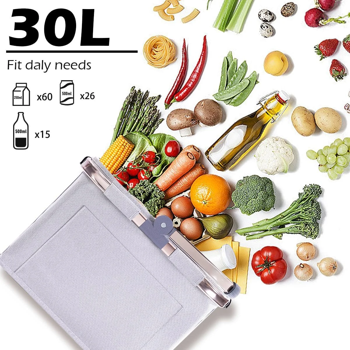 سبد خرید 30 لیتری Diurwur®، سبد حمل تاشو، کیف خرید بزرگ، سبد پیک نیک، سبد تاشو، کیف مسافرتی، سبد خرید کاربردی با دستگیره های پد دار، ایده آل برای مسافرت، پیک نیک، خرید سبد خرید 30 لیتری Diurwur®، سبد حمل تاشو، کیف خرید بزرگ، سبد پیک نیک، سبد تاشو، کیف مسافرتی، سبد خرید کاربردی با دستگیره های پد دار، ایده آل برای مسافرت، پیک نیک، خرید