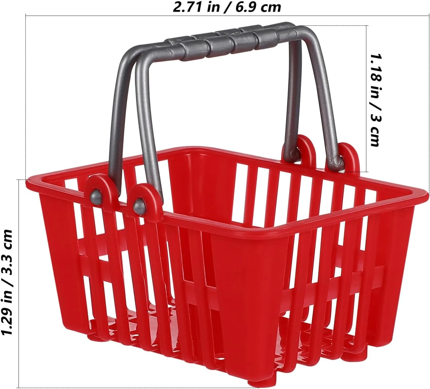 VOSAREA 10 عدد سبد خرید کوچک مینیاتوری، سبد اسباب بازی خانه عروسکی، مدل های چرخ دستی کوچک برای نگهداری وسایل متفرقه، تزئینات خانه عروسکی