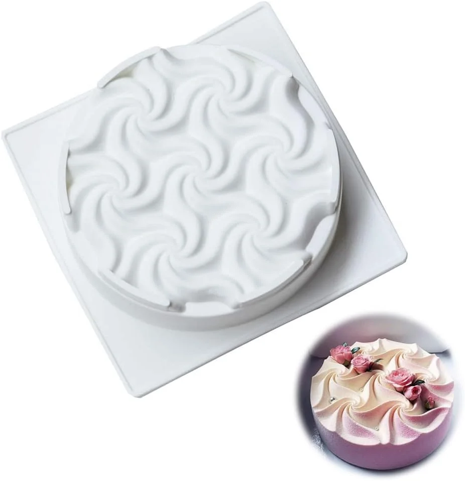 قالب سیلیکونی بزرگ تک حفره ای Azonee برای ژله و کیک موس، قالب کیک سیلیکونی غیر چسبنده سه بعدی مارپیچی برای دسرها، ژلاتین، شیرینی، شکلات، پخت و پز و انجماد در آشپزخانه