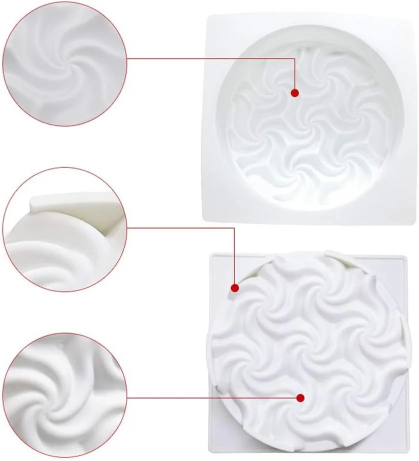 قالب سیلیکونی بزرگ تک حفره ای Azonee برای ژله و کیک موس، قالب کیک سیلیکونی غیر چسبنده سه بعدی مارپیچی برای دسرها، ژلاتین، شیرینی، شکلات، پخت و پز و انجماد در آشپزخانه