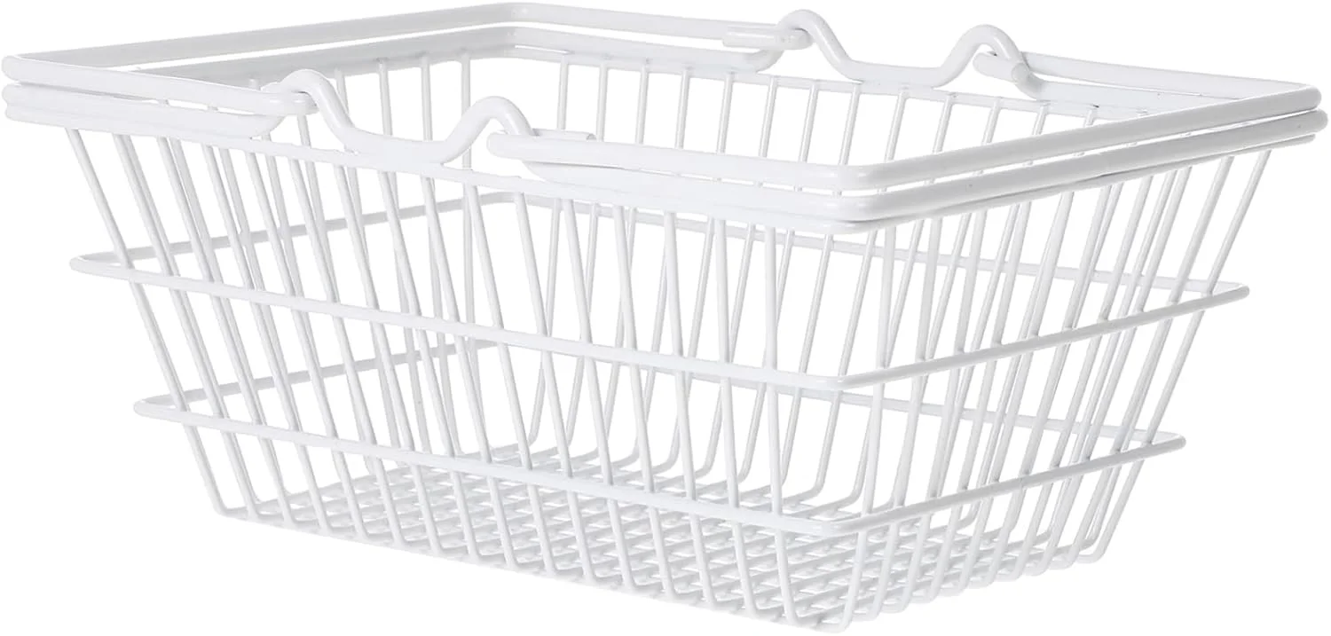 سبد خرید آلیپیس، ظرف لباسشویی، جا میوه ای فلزی، سازمان دهنده صرفه جویی در فضا، جعبه اسباب بازی، سبد آهن سفید قابل حمل کودک