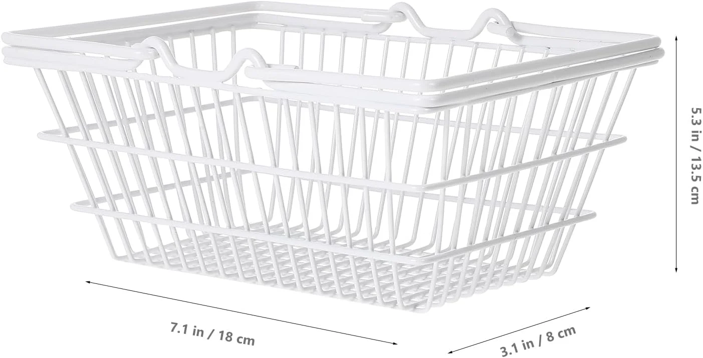 سبد خرید آلیپیس، ظرف لباسشویی، جا میوه ای فلزی، سازمان دهنده صرفه جویی در فضا، جعبه اسباب بازی، سبد آهن سفید قابل حمل کودک