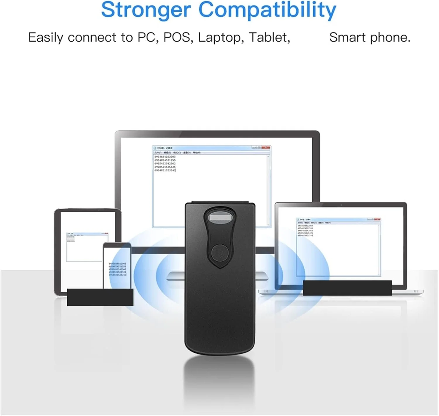 اسکنر بارکد دستی GHQERTY بلوتوثی 1D QR 2D، اسکنر بارکد سیمی USB و بی سیم 2.4G و بلوتوث، اسکنر صفحه نمایش CCD قابل حمل