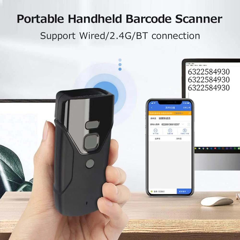 اسکنر بارکد دستی قابل حمل Labymos با سیم + 2.4G + BT اتصال سه حالته پشتیبانی از بارکد یک بعدی کد QR اسکن سریع اسکنر بارکد دستی قابل حمل Labymos با سیم + 2.4G + BT اتصال سه حالته پشتیبانی از بارکد یک بعدی کد QR اسکن سریع