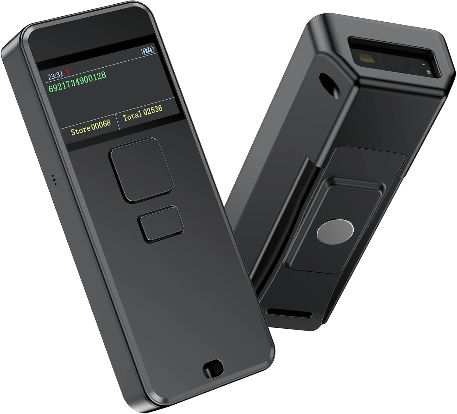اسکنر بارکد CCD بلوتوثی Symcode بی‌سیم با صفحه نمایش، باتری 2000mAh، اسکنر بارکد 1D کوچک قابل حمل سازگار با آیفون، آیپد، تلفن اندرویدی با گیره مکنده مغناطیسی