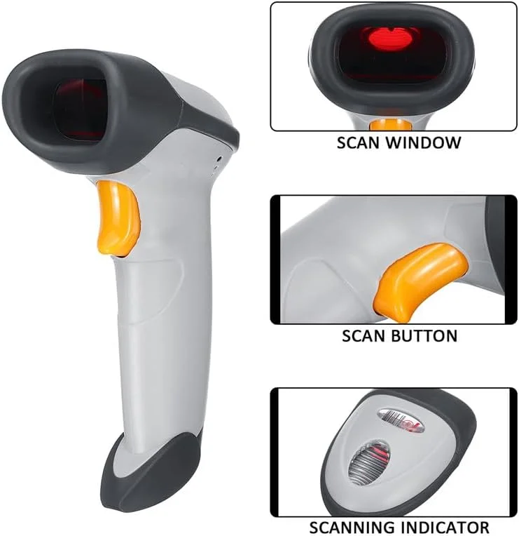 اسکنر بارکد سیمی USB تک بعدی WnewTools، بارکد خوان دستی مناسب برای Win7/8/10/MAC POS