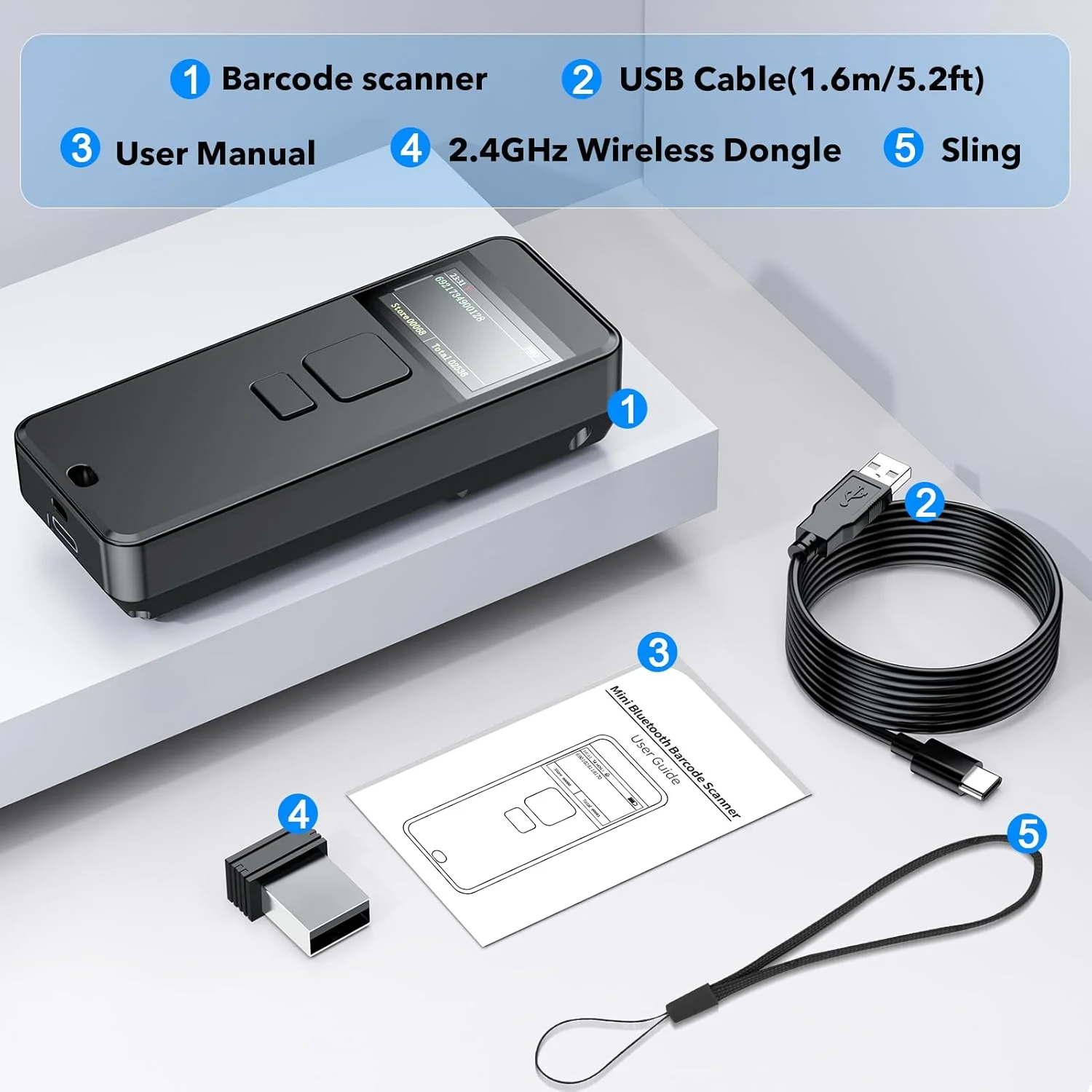 اسکنر بارکد CCD بلوتوثی Symcode بیسیم با صفحه نمایش، باتری 2000mAh، اسکنر بارکد 1D کوچک قابل حمل سازگار با آیفون، آیپد، تلفن اندرویدی با گیره مکنده مغناطیسی اسکنر بارکد CCD بلوتوثی Symcode بیسیم با صفحه نمایش، باتری 2000mAh، اسکنر بارکد 1D کوچک قابل حمل سازگار با آیفون، آیپد، تلفن اندرویدی با گیره مکنده مغناطیسی