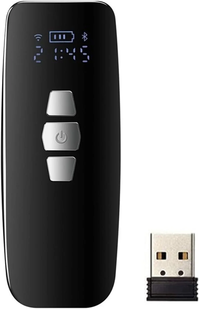 اسکنر بارکد GHQERTY بلوتوث+2.4G بی‌سیم+USB سیمی بارکد 1D برای تبلت سایز مینی، سبک و قابل حمل (2D)