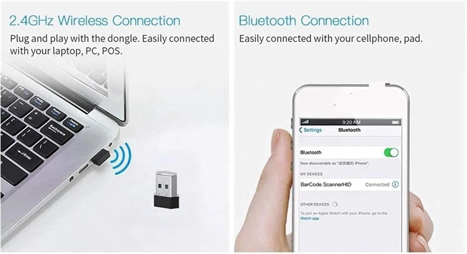 اسکنر بارکد GHQERTY بلوتوث+2.4G بیسیم+USB سیمی بارکد 1D برای تبلت سایز مینی، سبک و قابل حمل (2D) اسکنر بارکد GHQERTY بلوتوث+2.4G بیسیم+USB سیمی بارکد 1D برای تبلت سایز مینی، سبک و قابل حمل (2D)