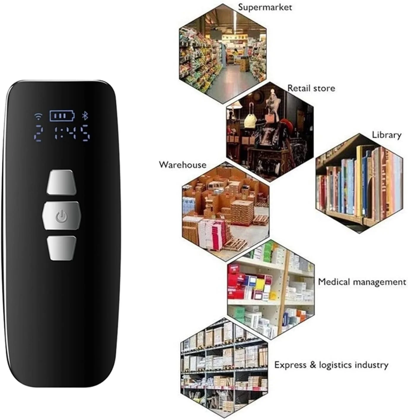 اسکنر بارکد GHQERTY بلوتوث+2.4G بیسیم+USB سیمی بارکد 1D برای تبلت سایز مینی، سبک و قابل حمل (2D) اسکنر بارکد GHQERTY بلوتوث+2.4G بیسیم+USB سیمی بارکد 1D برای تبلت سایز مینی، سبک و قابل حمل (2D)