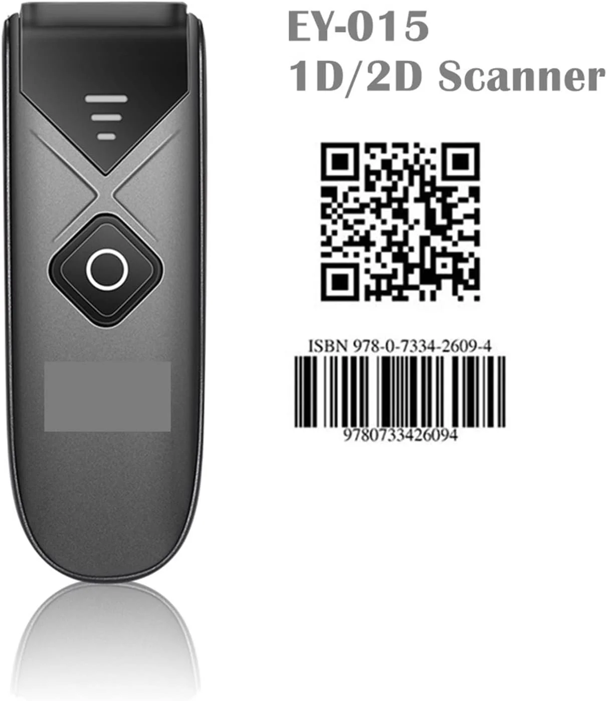 اسکنر بارکد GHQERTY مدل EY-015 مینی اسکنر بارکد USB سیمی/بلوتوث/2.4G بی سیم 1D 2D اسکنر QR PDF417 EAN13 دیتا ماتریکس (EY-015)