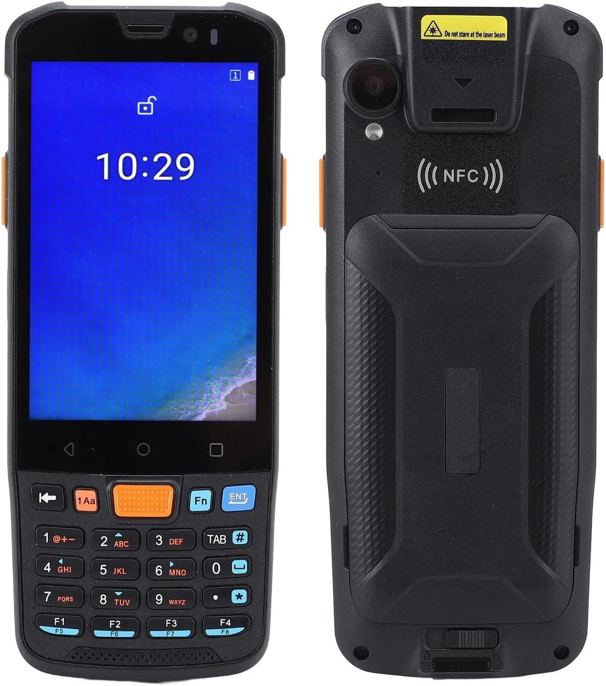 اسکنر بارکد برای اندروید 11، اسکنر بارکد QR 1D 2D، کامپیوتر دستی خواننده NFC، 4 گیگابایت + 64 گیگابایت، ترمینال داده تلفن همراه صفحه لمسی 4 اینچی مقاوم IP65 برای انبارداری