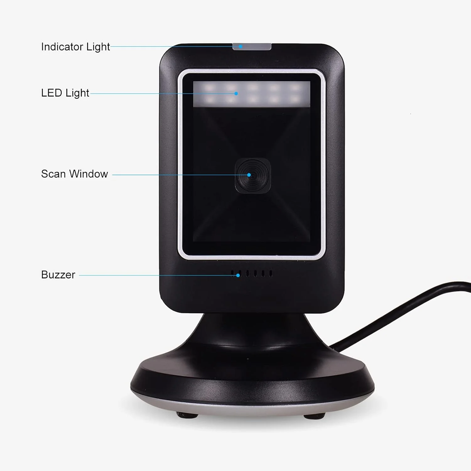 اسکنر بارکد خوان چند جهته MP6300Y 1D 2D QR USB Wed CMOS Image Hand-Free برای سوپرمارکت کتابفروشی خرده فروشی بیمارستان HELEMIY