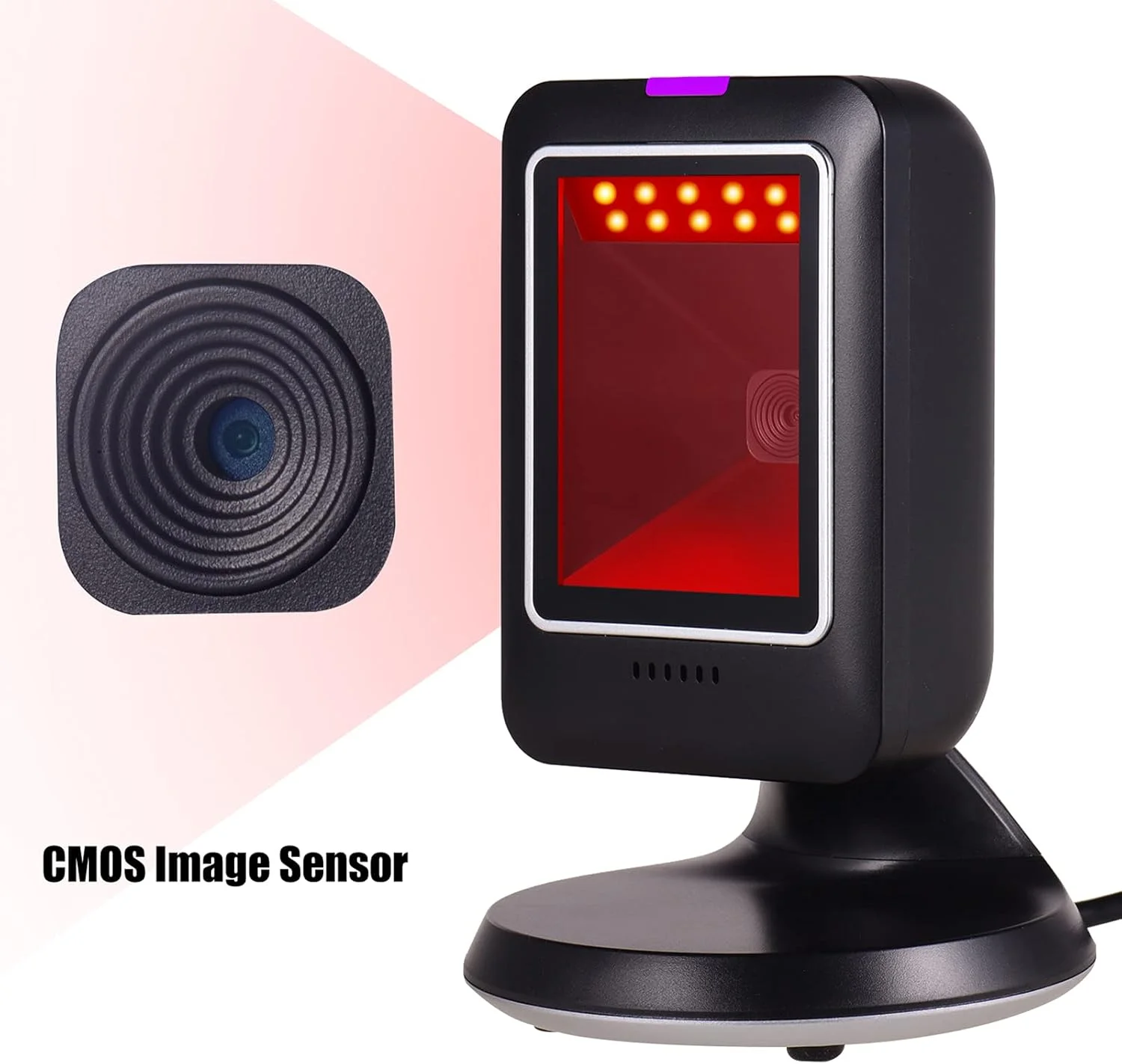 اسکنر بارکد خوان چند جهته MP6300Y 1D 2D QR USB Wed CMOS Image Hand-Free برای سوپرمارکت کتابفروشی خرده فروشی بیمارستان HELEMIY