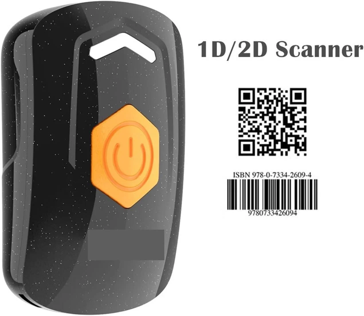 اسکنر بارکد دستی GZDZHP 2D QR 1D بلوتوثی مینی اسکنر بارکد بلوتوثی 2.4G بی سیم USB سیمی قابل حمل ماتریس اسکنر (رنگ: مشکی، اندازه: 2D)