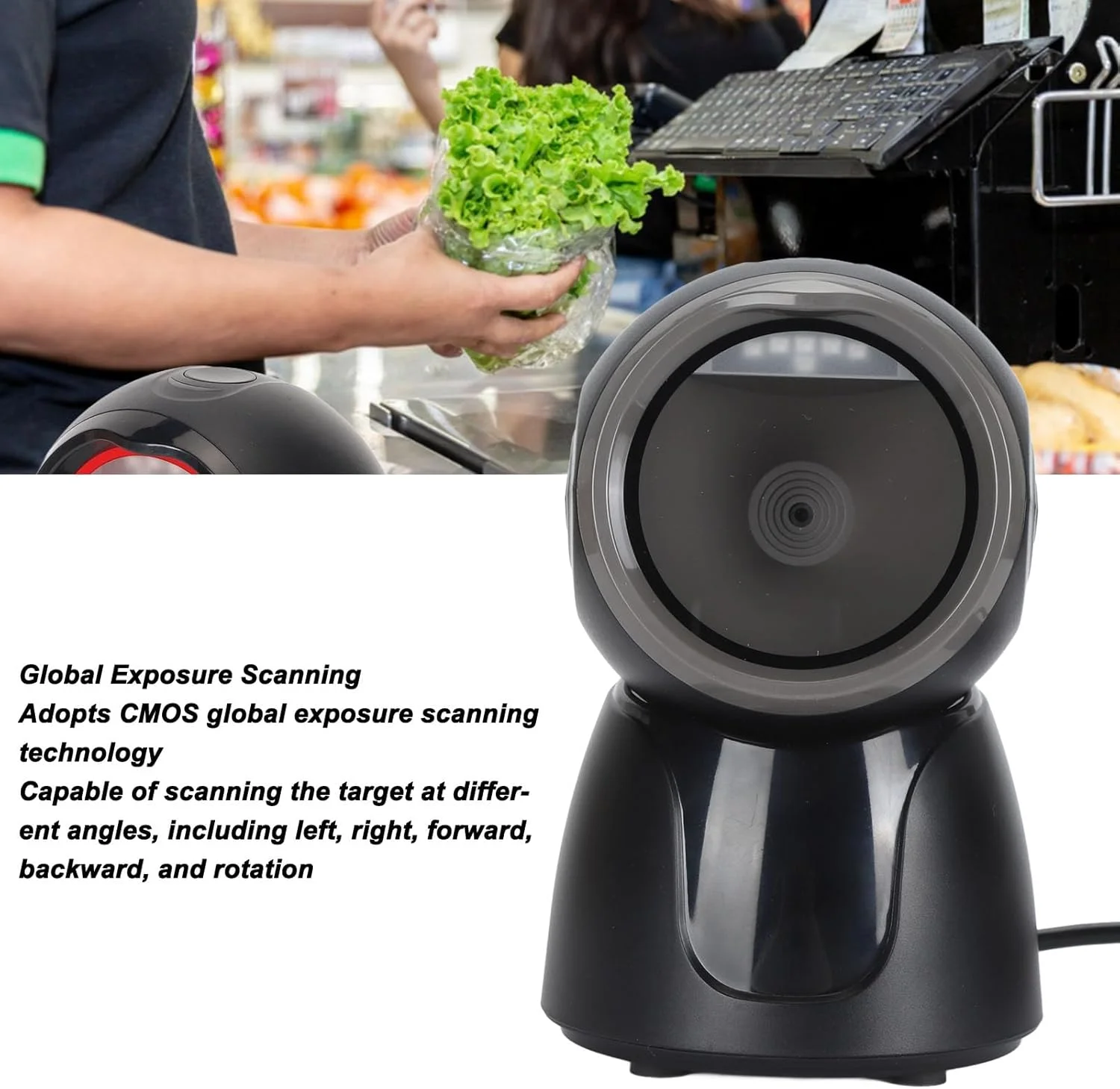 اسکنر بارکد رومیزی Plyisty 1D 2D QR، اسکن نوردهی سراسری روش های مختلف اعلان خواننده بارکد برای انبار کتابخانه سوپرمارکت فروشگاه خرده فروشی