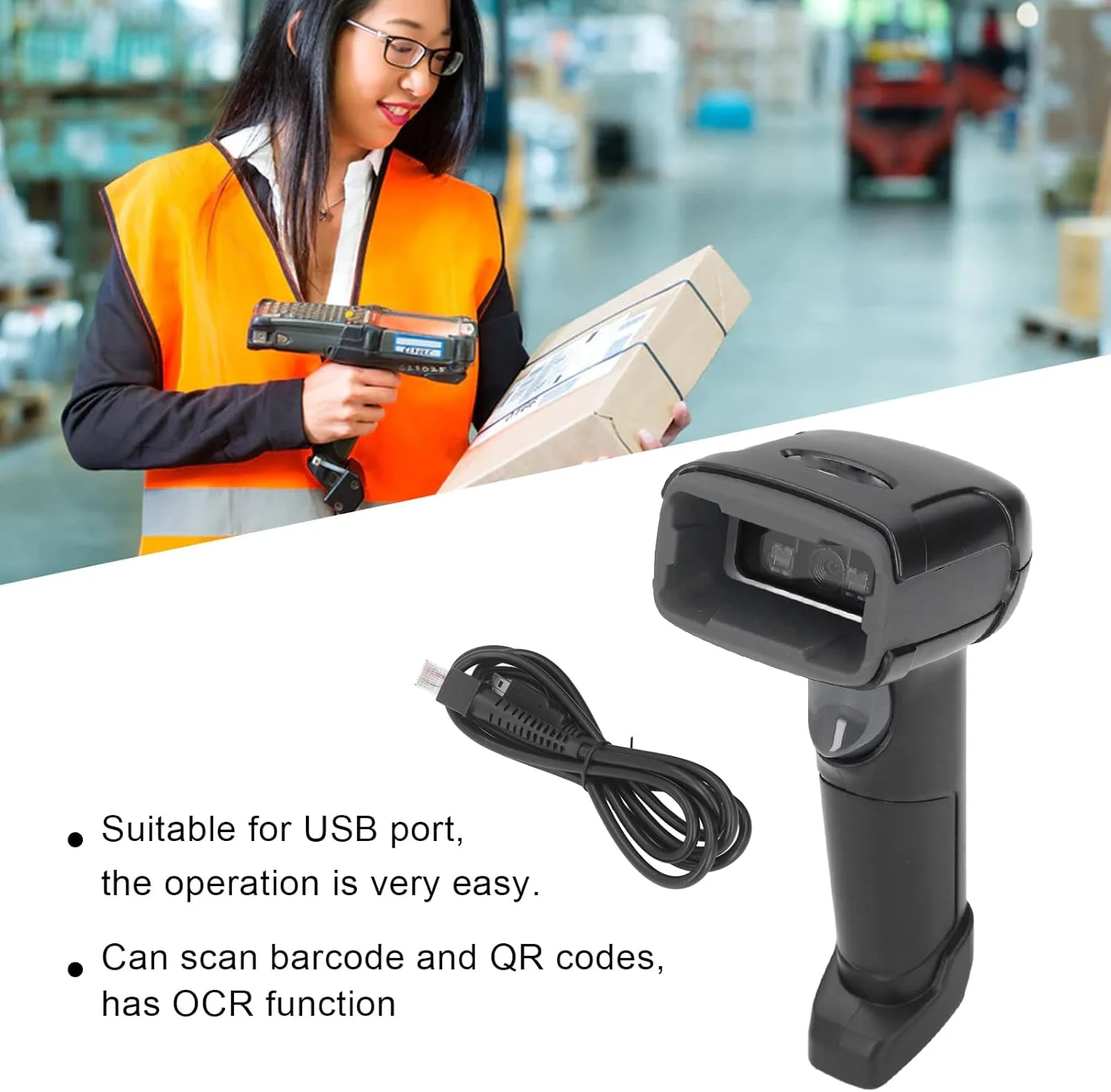 اسکنر بارکد QR گیرول، اسکنر دو بعدی USB، بارکد خوان کابل بلند، اسکنر پرداخت موبایلی، تفنگ بارکد صندوقدار خرده فروشی، ابزار اسکن سوپرمارکت