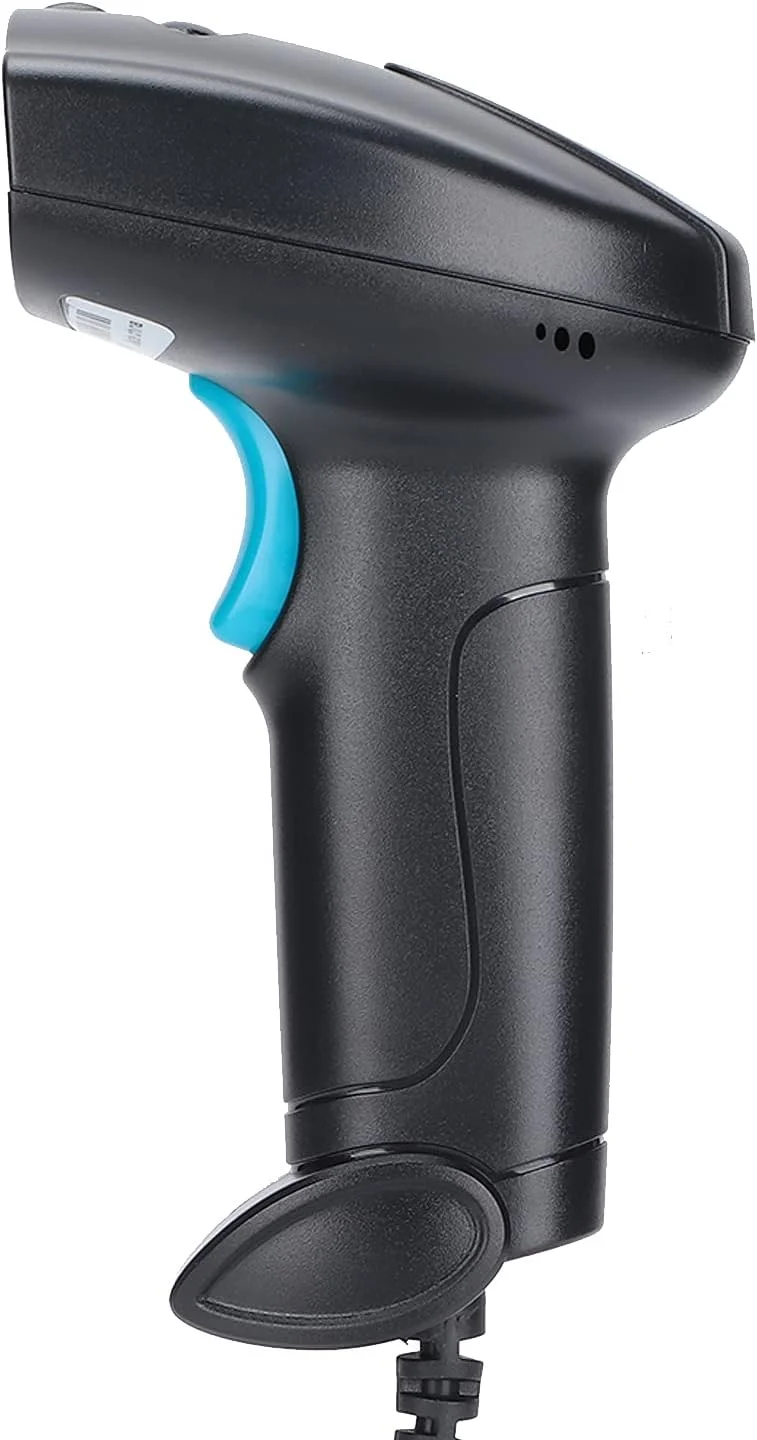 اسکنر بارکد دستی lvifloae با قابلیت خواندن 360 درجه ای کد QR، اسکنر بارکد خوان USB (آبی مشکی)