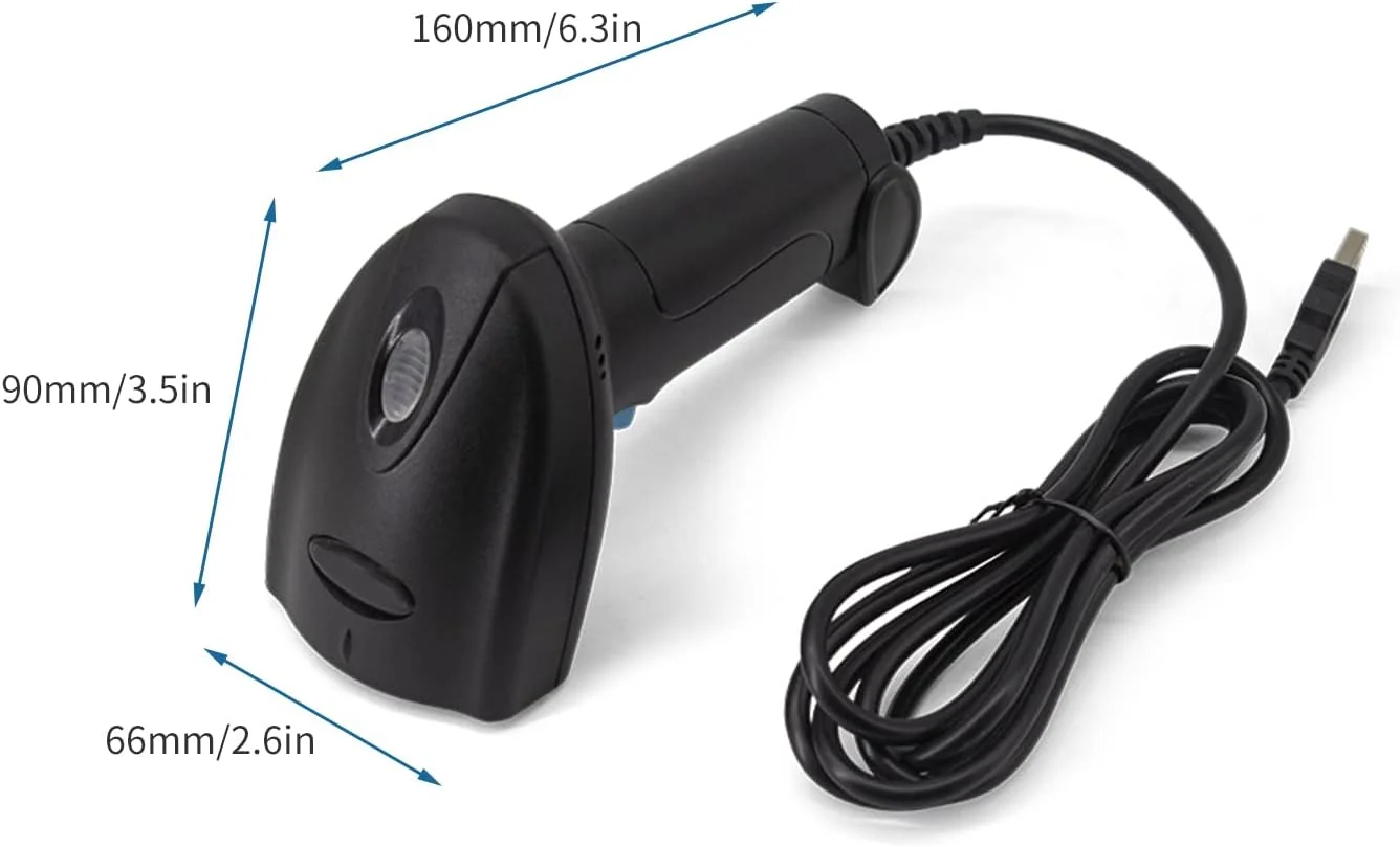 اسکنر بارکد 1D2D دستی USB Wed، بارکد خوان با قابلیت اسکن دستی و خودکار پیوسته، پشتیبانی از کد کاغذی، سازگار با ویندوز، اندروید، مک برای سوپرمارکت، فروشگاه خرده فروشی، کتابخانه، لجستیک