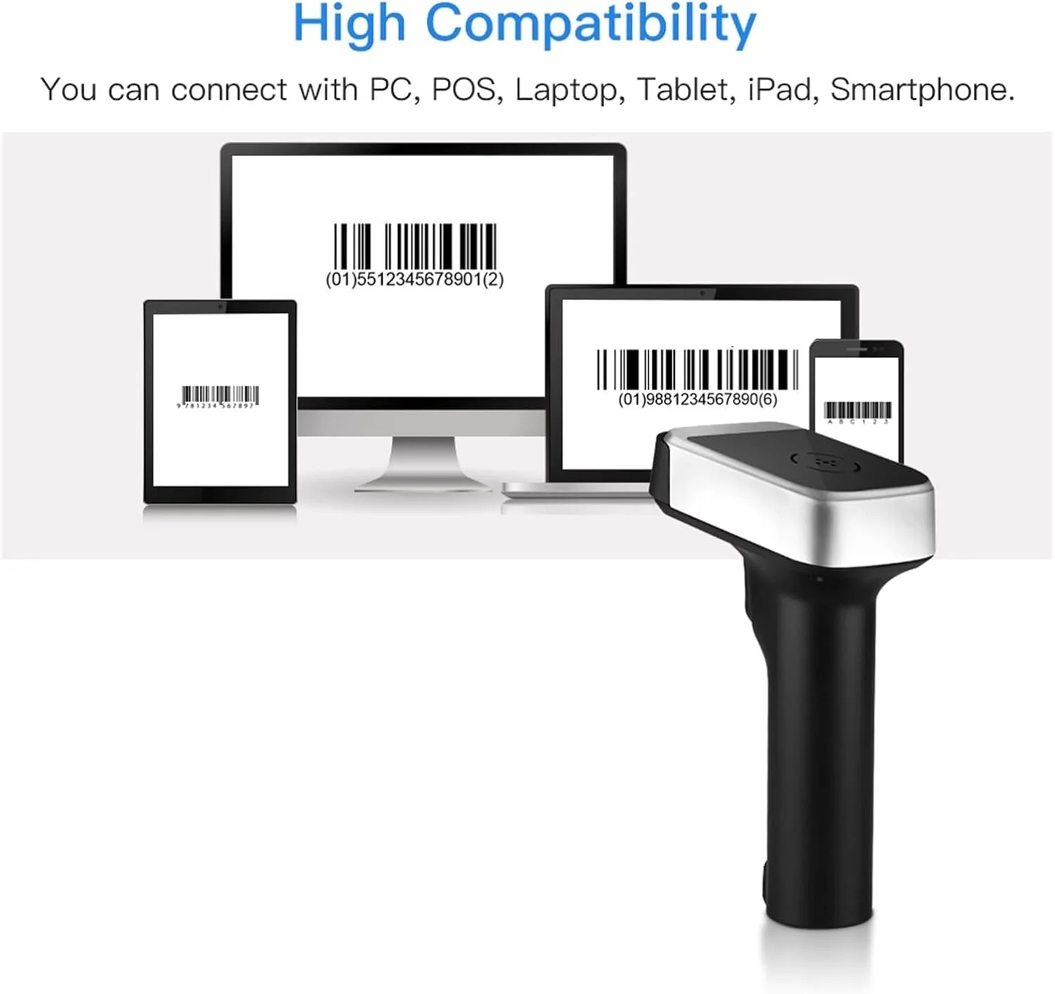 اسکنر بارکد GHQERTY USB سیمی 1D اسکنر بارکد 2.4G بی سیم قابل حمل دستی CCD بارکد خوان (اسکنر بارکد 2D) اسکنر بارکد GHQERTY USB سیمی 1D اسکنر بارکد 2.4G بی سیم قابل حمل دستی CCD بارکد خوان (اسکنر بارکد 2D)